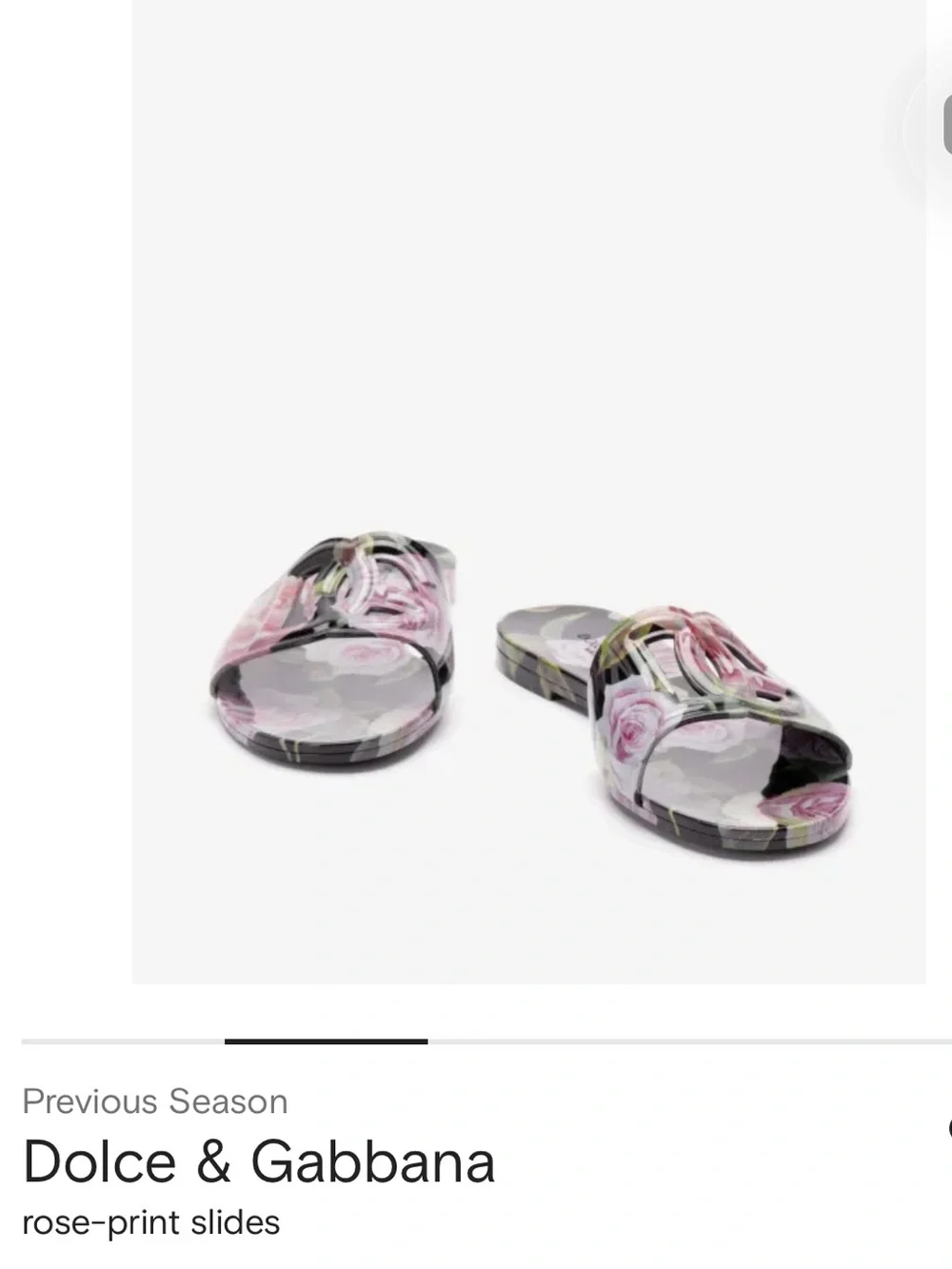 Dolce & Gabbana Pink Rose-Print Slides